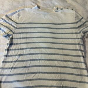 Talbots Cream Ribbed Knit Top